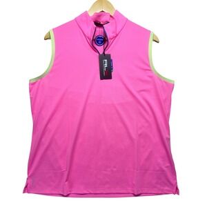 Ralph Lauren RLX Women's XXL Polo Top Performance NWT Sleeveless Golf Shirt Pink